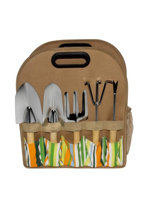 5 piece garden tool set with canvass bag