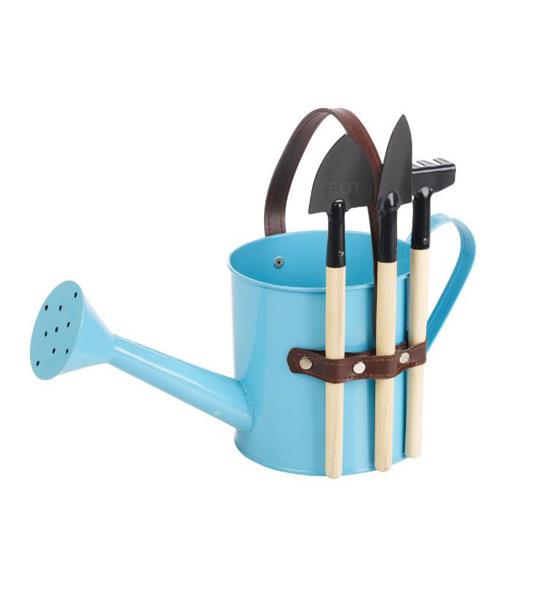 mini garden tools with watering can