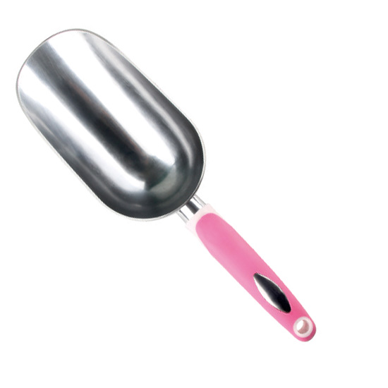 round stainless steel garden trowel