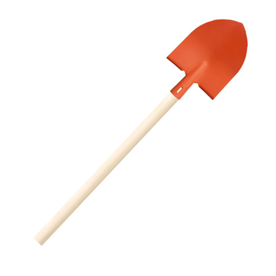 wooden long handle old children garden shovel