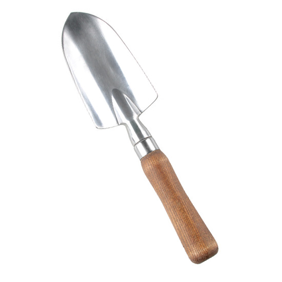 walnut wooden handle transplanting trowel