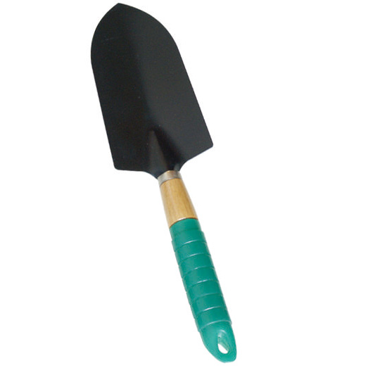 wooden hand gardening trowel