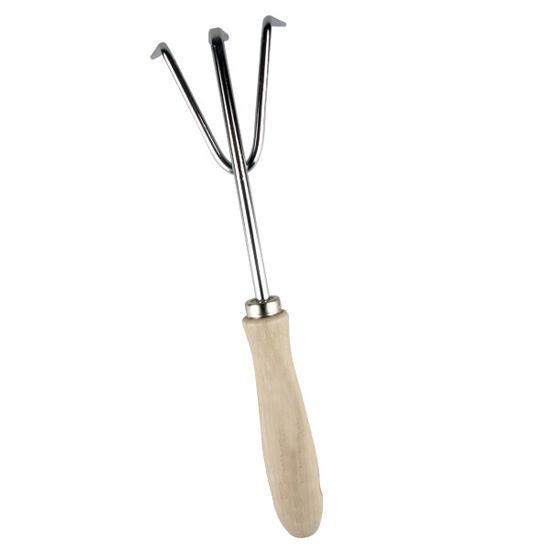 wooden hand mini plant rake