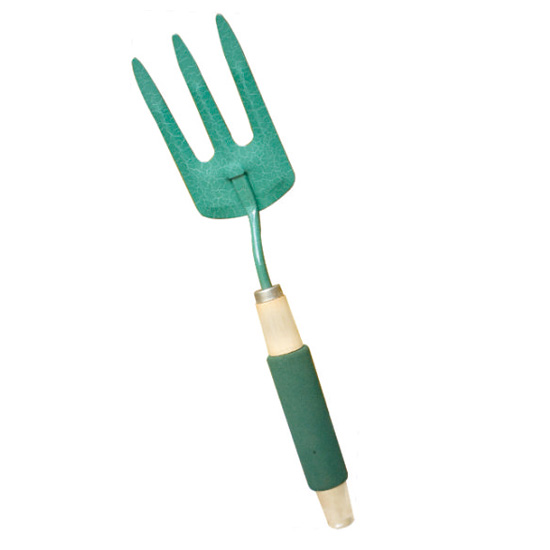 wooden hand mini planting fork