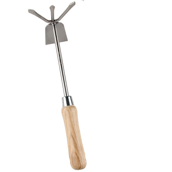 wooden handle garden hoe